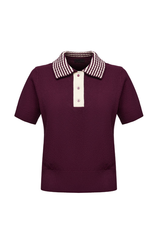 Dive polo in wine color